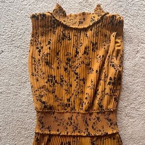 Nanette Smocked High Neck Midi Dress